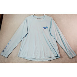 David‎ Dunleavy Shirt Top Womens Size XL Blue Long Casual Sleeve Logo Round Neck